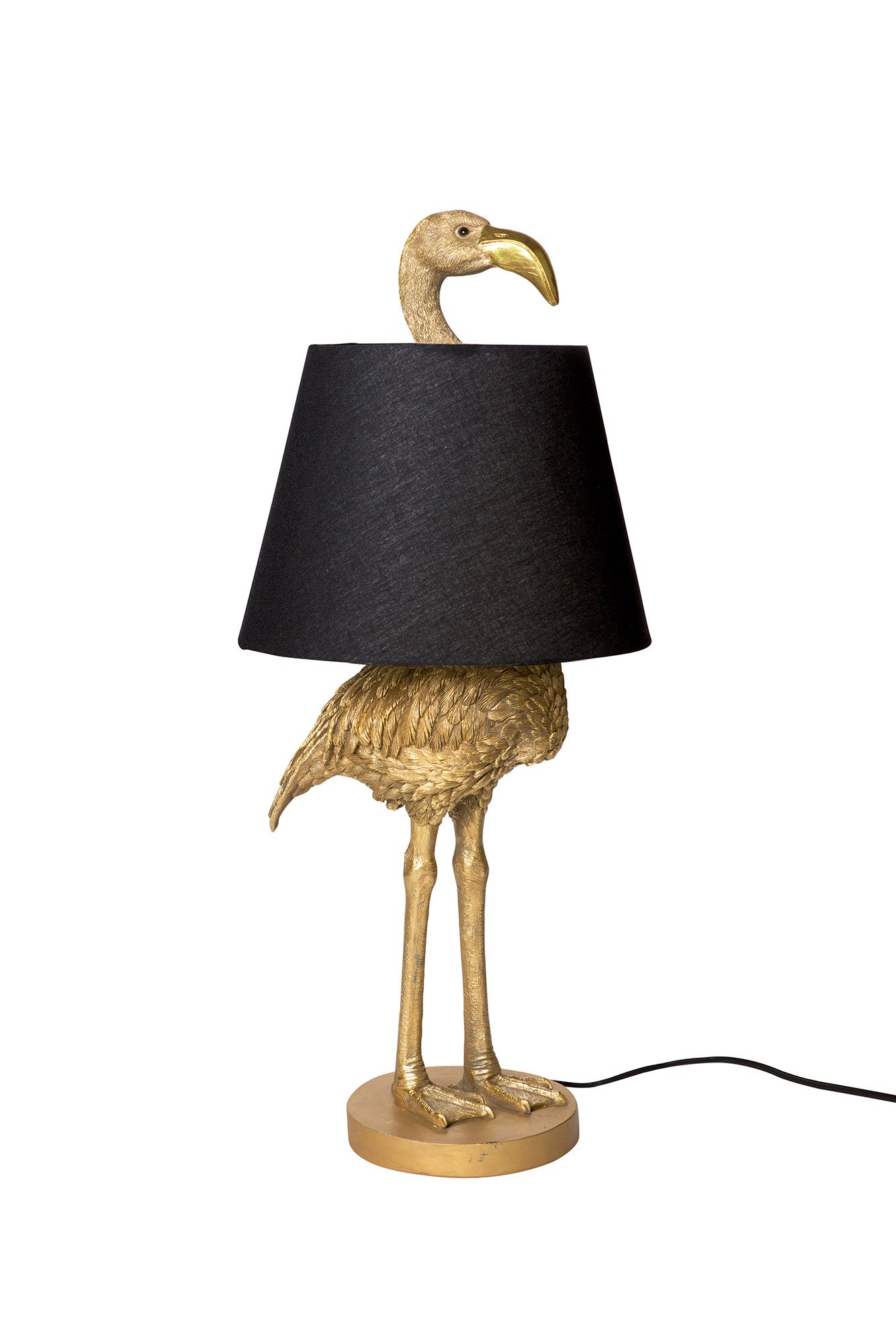 Lamp - Flamingo met zwarte kap