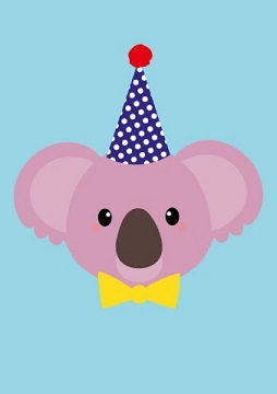 Happy Birthday – Koala – blue