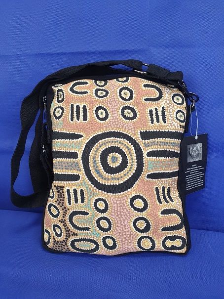 Schoudertas - Aboriginal Art - Zalm/Geel