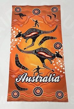 Badlaken - Orange with Aboriginal design