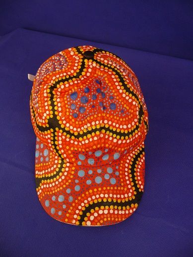 Aboriginal art - HANDPAINTED - Cap